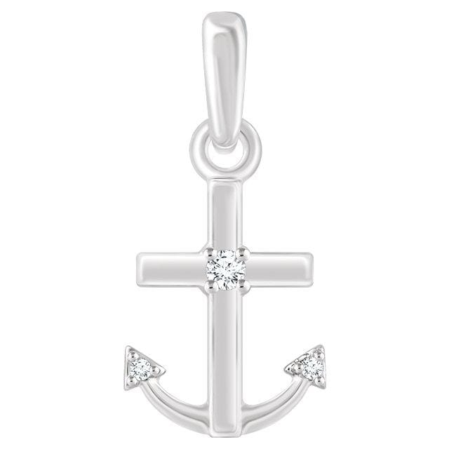 Diamond Anchor Pendant - Giliarto Diamond Anchor Pendant - Giliarto