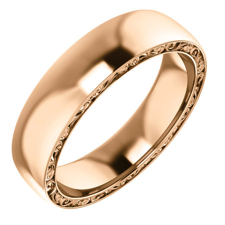 14K Gold  Relief Pattern Band