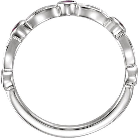 14K White Ruby & 1/6 CTW Diamond Ring