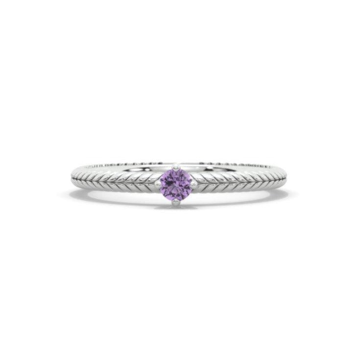 0.15 Carat Giliarto Amethyst  Gold Promissory Ring 0.15 Carat Giliarto Amethyst  Gold Promissory Ring