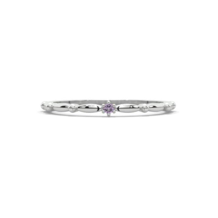 0.1 Carat Giliarto Amethyst Gold Promissory Ring 0.1 Carat Giliarto Amethyst Gold Promissory Ring