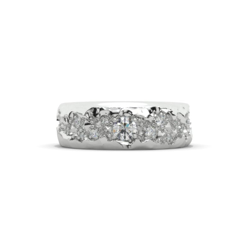 Grand Canyon 0.6 CTW  Moissanite Men's Ring 14K White Gold  Ring Grand Canyon 0.6 CTW  Moissanite Men's Ring 14K White Gold  Ring