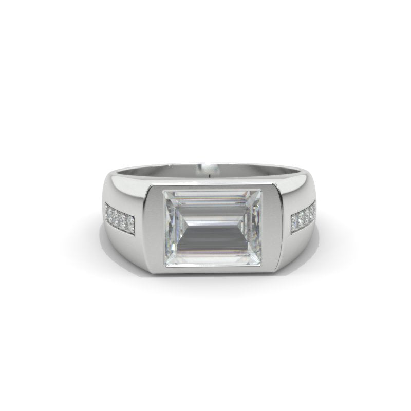 2 Carat Giliarto  Moissanite Men's  Gold  Ring. 2 Carat Giliarto  Moissanite Men's  Gold  Ring.