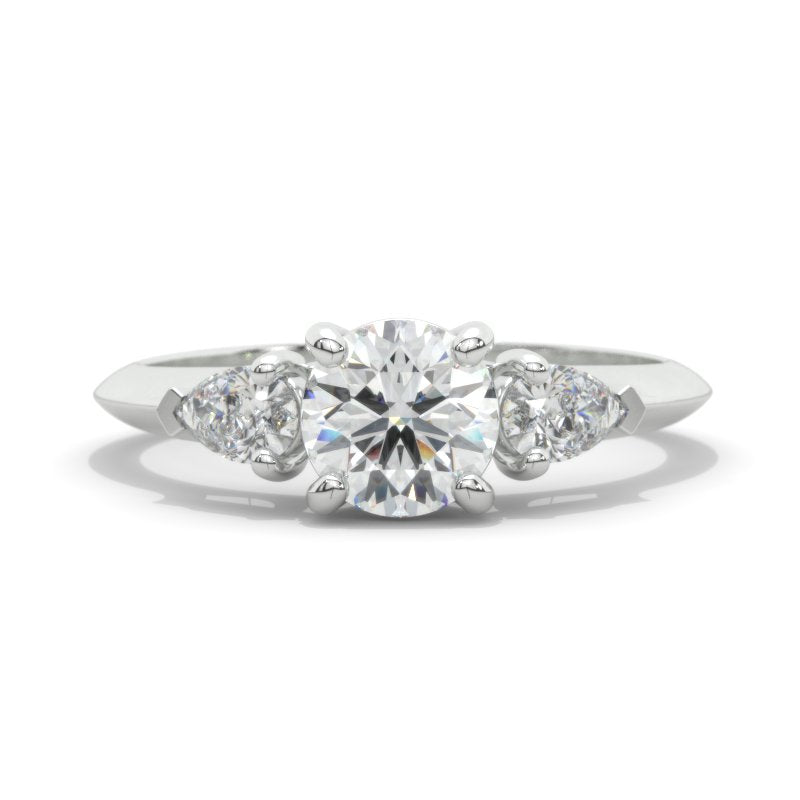 1.0 Carat Moissanite Three Stone 14K White  Gold Promissory Ring 1.0 Carat Moissanite Three Stone 14K White  Gold Promissory Ring