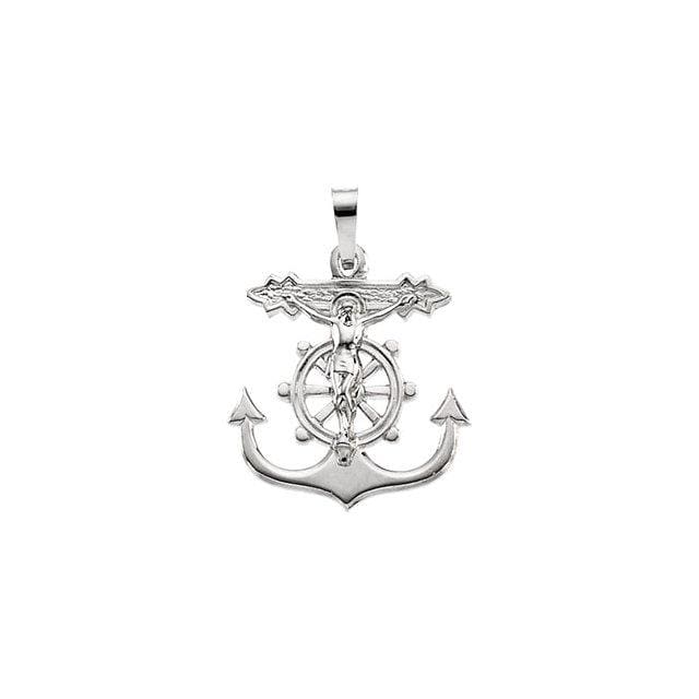 Gold Mariner's Crucifix Pendant 18" Necklace - Giliarto Gold Mariner's Crucifix Pendant 18" Necklace - Giliarto