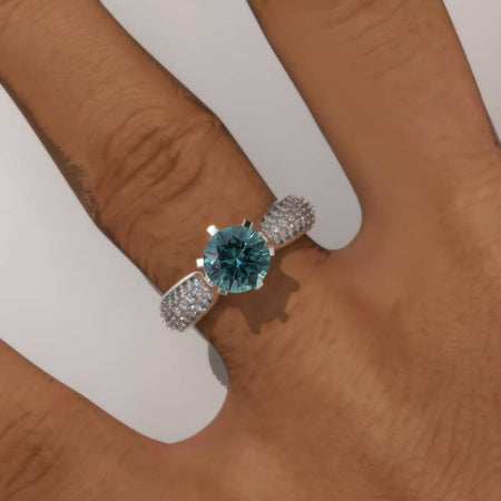 1.5 Carat Teal Sapphire Engagement Ring