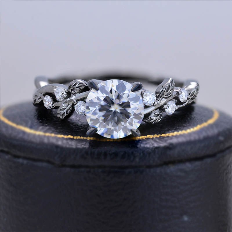 Grey Moissanite Engagement Rings