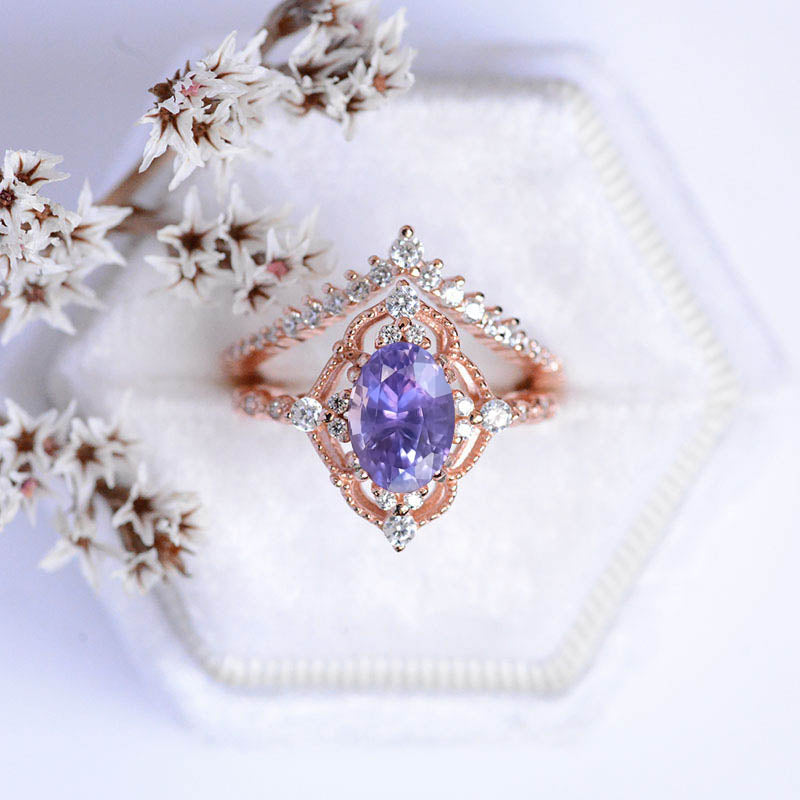 Lavender Purple Sapphire Engagement Rings - Giliarto