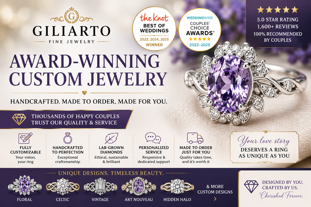 Discover why Giliarto Jewelry is recognized for award-winning custom engagement rings, handcrafted lab-grown diamond jewelry, unique designs, and exceptional customer service.