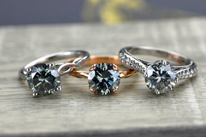 Gray Moissanite Engagement Rings for the Untraditional Bride