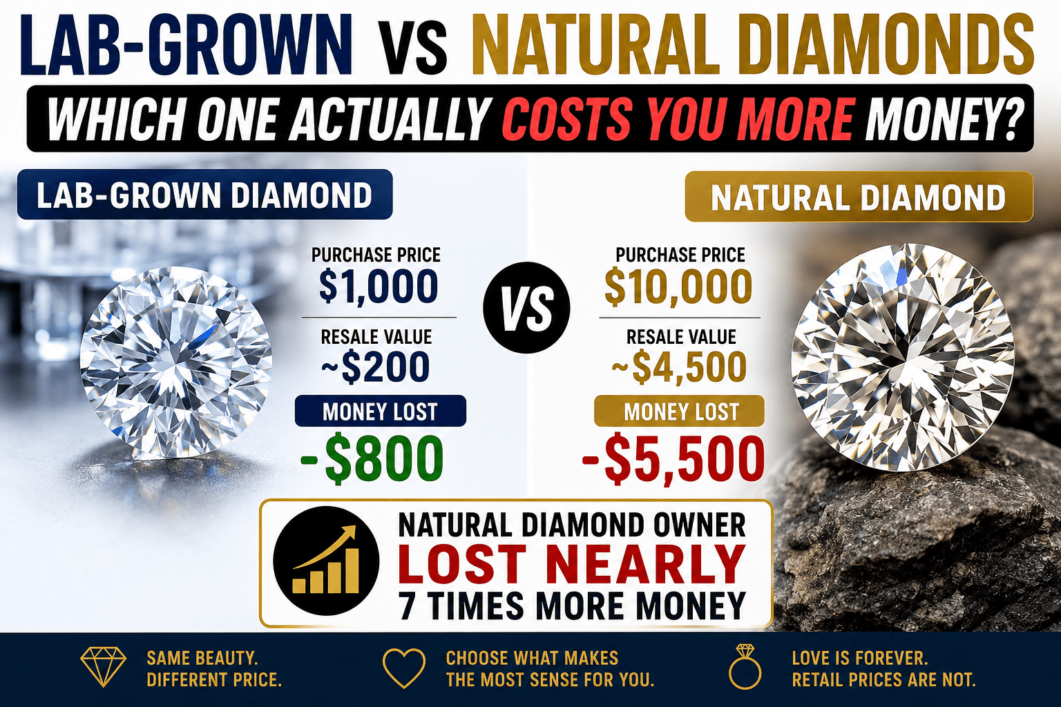 Lab-Grown vs Natural Diamonds: Which One Loses More Money After Purchase?