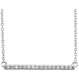 Diamond Bar White Gold Necklace