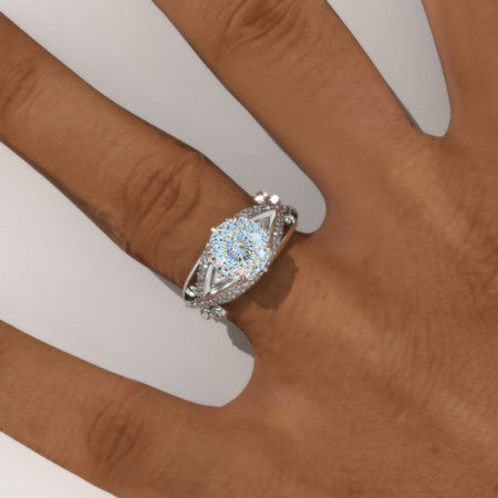 2.0 Carat Portuguese Cut LAB-Grown Diamond Accented Classic Engagement Ring Model 301