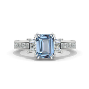 2 Carat Emerald Cut Genuine Aquamarine White Gold Engagement Ringclio-https://clio.giliarto.com/ring/1/858