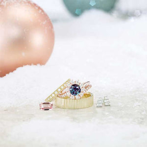 14K Rose 5.5 mm Round 3/8 CTW Alexandrite Engagement Ring