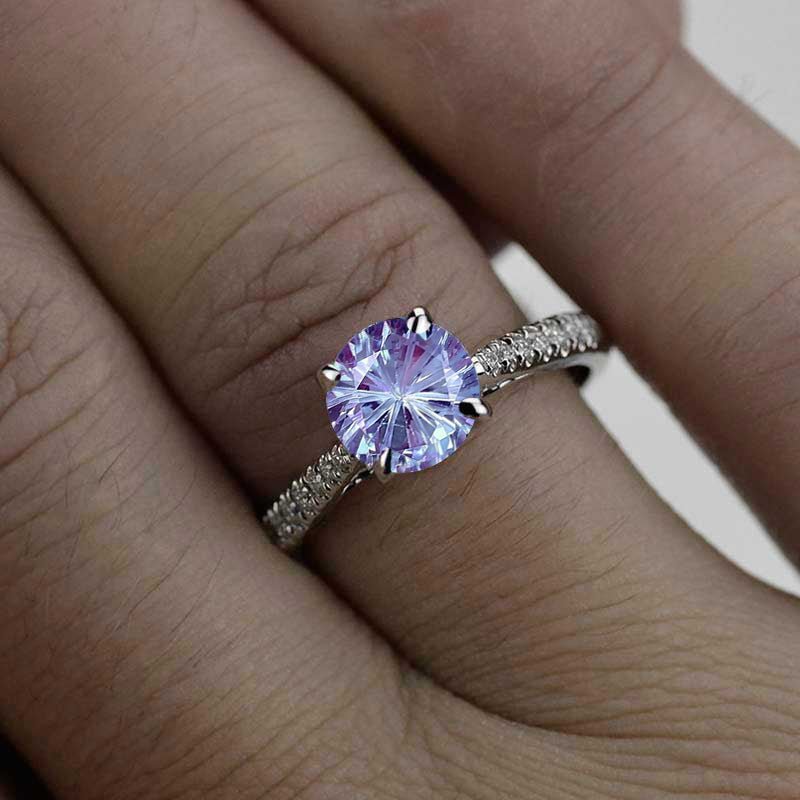 Atria 2.2 Carat Fireworks Cut Alexandrite Gold Engagement Ring