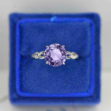 Giliarto 3 Carat Purple Sapphire Stone 14K White Promissory  Gold Ring
