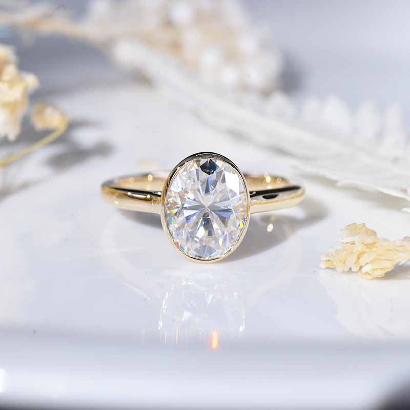 Moissanite Yellow Gold Oval Engagement Rings Carat Oval Giliarto