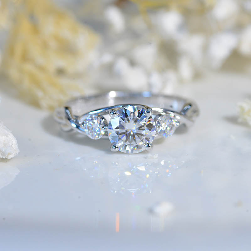 1.5 Carat Three Stone Giliarto Moissanite Engagement  Ring Model 117