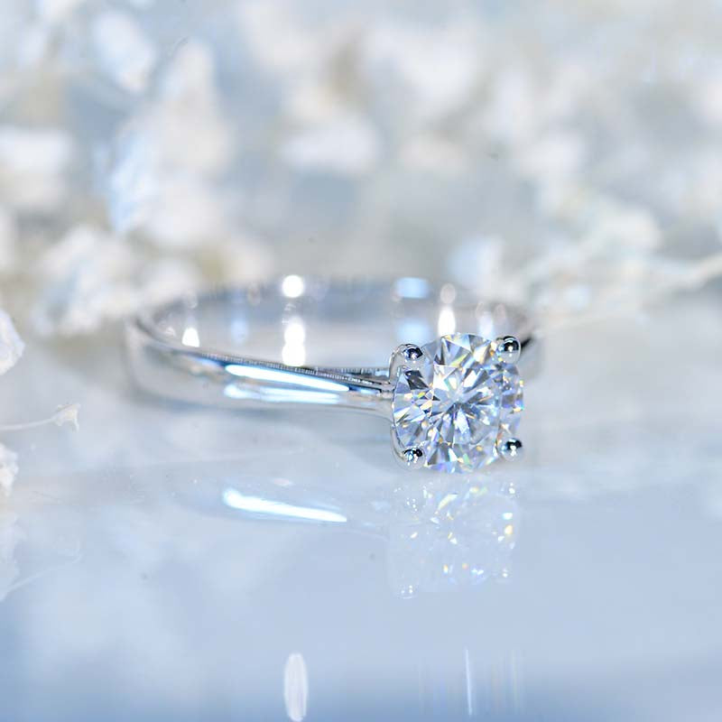 1 Carat Giliarto Moissanite Solitaire White Gold Engagement Ring Model- 1348