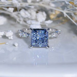 1.5 Carat Princess Cut Alexandrite Engagement Gold Ring