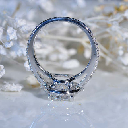 2 Carat Moissanite Giliarto Halo  Gold Engagement Ring