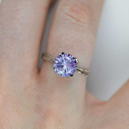 2 Carat Fireworks Cut Alexandrite Engagement Rose Gold Ring