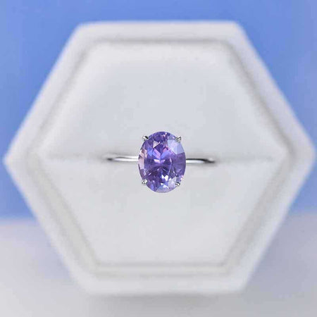 2 Carat Purple Sapphire 14K White Gold Engagement Promissory Ring