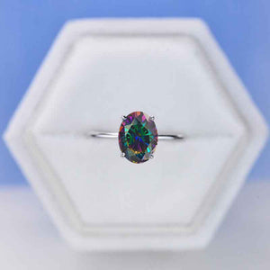 2 Carat Mystic Topaz 14K White Gold Engagement Promissory Ring