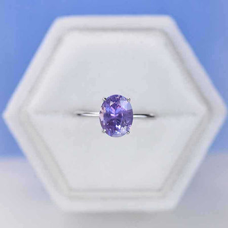 2 Carat Purple Sapphire 14K White Gold Engagement Promissory Ring