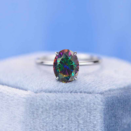 2 Carat Mystic Topaz 14K White Gold Engagement Promissory Ring