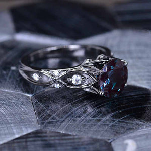 2 Carat 14K Black Gold Alexandrite Celtic Engagement Ring