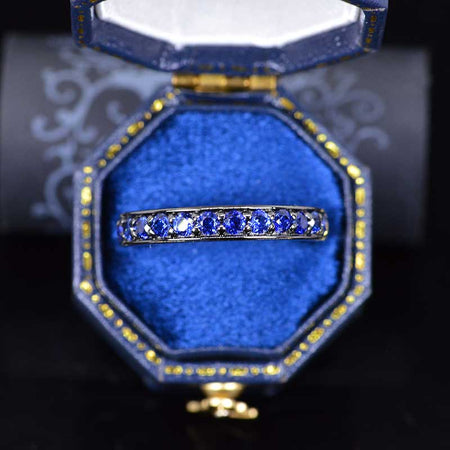 Black Gold  Anniversary Sapphire Band