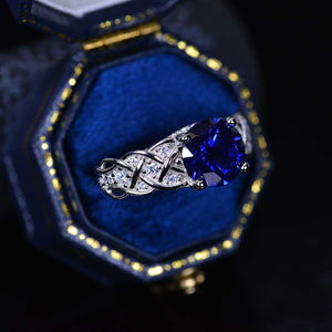 2 Carat Blue Sapphire Gold Giliarto Engagement Ring