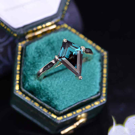 2.5 Carat Kite Alexandrite Solitaire Engagement Ring