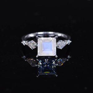 14K Black Gold Celtic Genuine Moonstone Engagement Ring