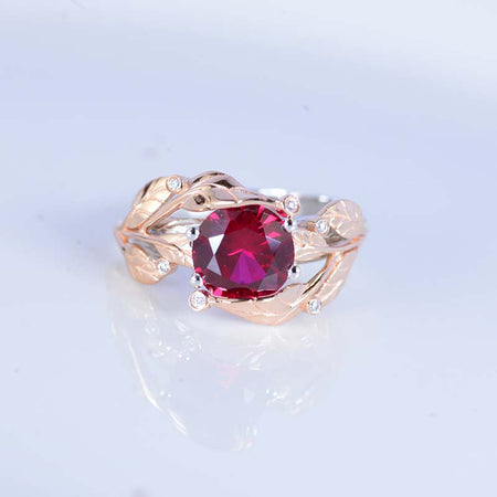 2.0 Carat Sapphire/Ruby Diamond Gold Engagement Ring