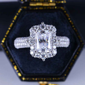 2 Carat Vintage Style Radiant Cut Giliarto Moissanite White Gold Engagement Ring