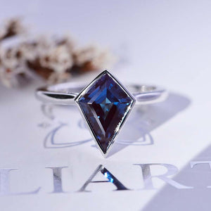 3 Carat Kite Alexandrite Bezel Solitaire Engagement Platinum Ring