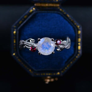 2 Carat Round Aquamarine Snowflake Halo Engagement Ring. Victorian 14K White Gold Ring