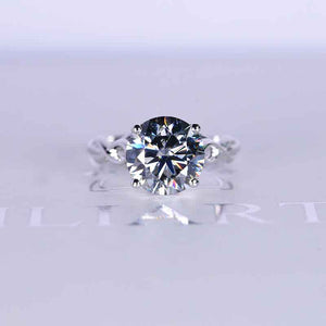 Giliarto 3 Carat Dark Grey Gray Moissanite Stone 14K White Promissory  Gold Ring