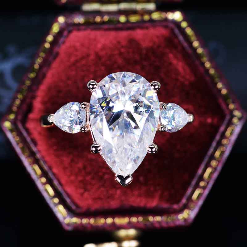 5.5 Pear Cut Giliarto Moissanite White Gold Engagement Ring