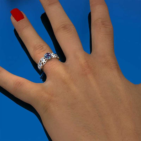 Winter Portuguese Cut Alexandrite Engagement Ring