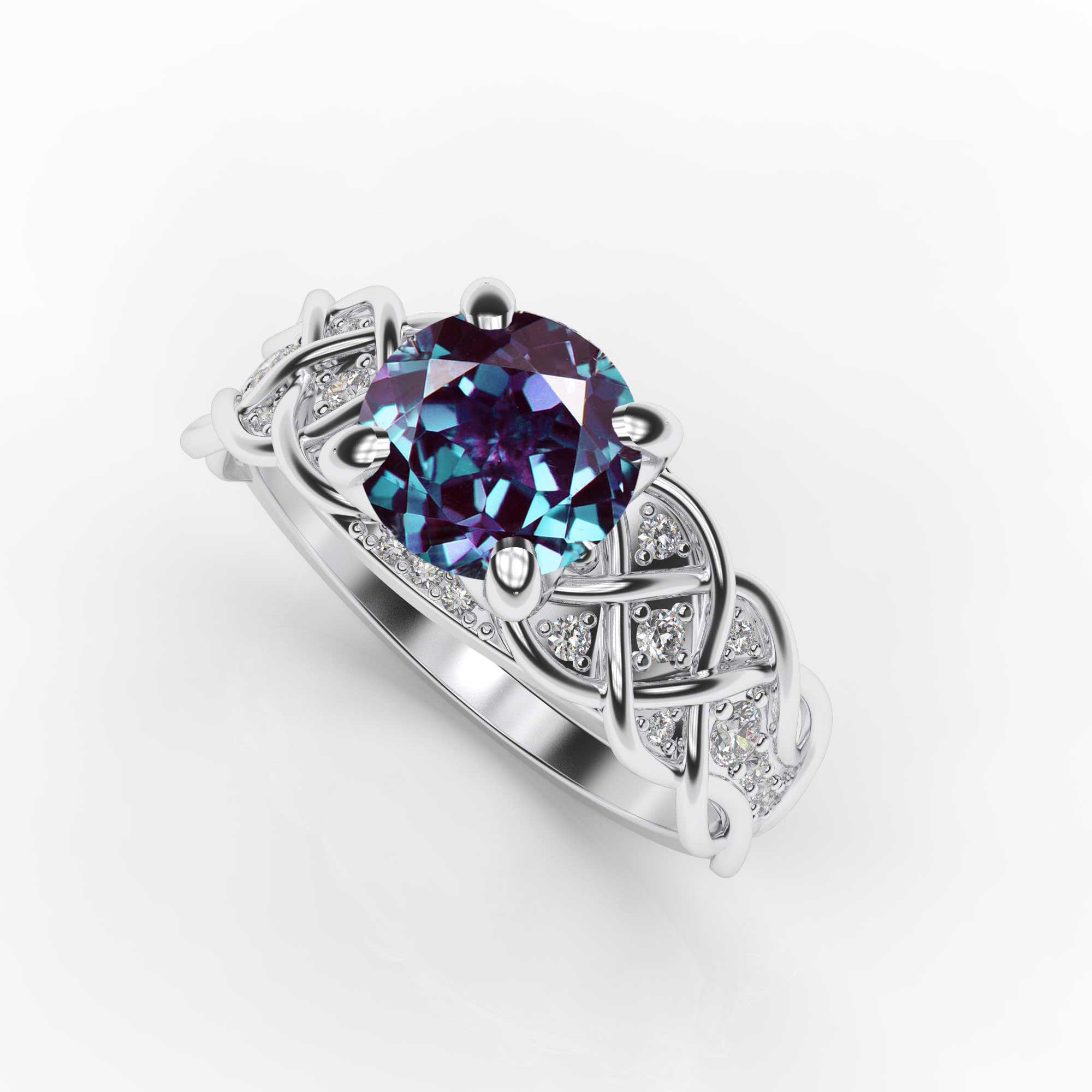 2.0 Carat Alexandrite Engagement Ring