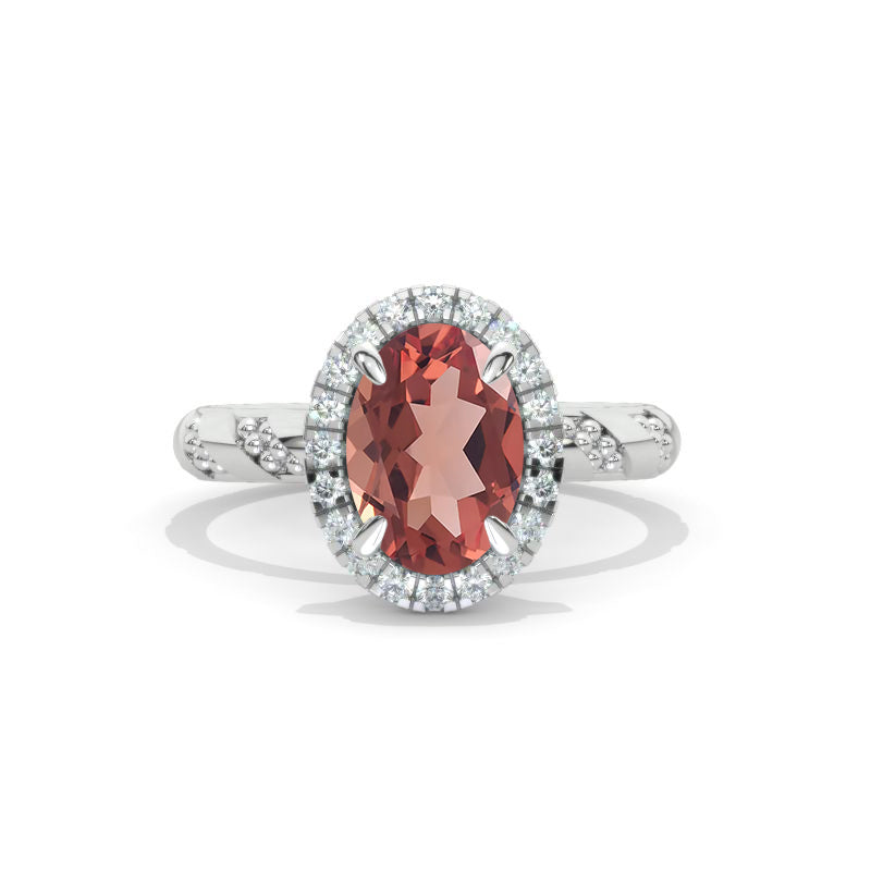 3.5 Carat  Oval Cut Zultanite Halo Lace Shank Engagement Ring