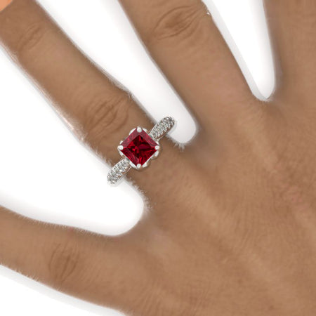 Andromeda Ruby Princess Cut Engagement Ring