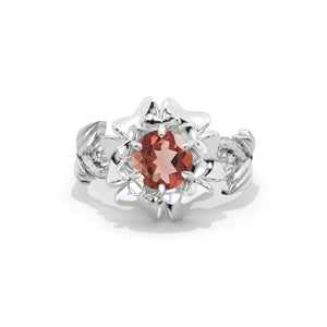 1.5 Carat Round Halo Zultanite Floral Leaves Engagement 14K White Gold  Ring Eternity Ring Model 1220