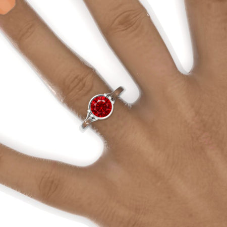 Gold Floral Engagement Ring featuring a 1.5 Carat Ruby