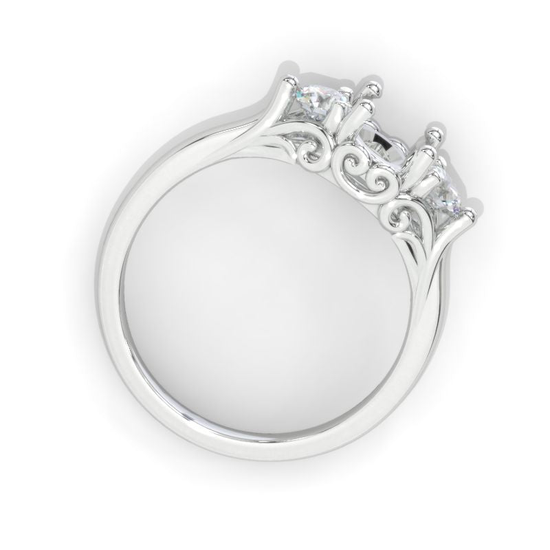 Continuum Sterling Silver 8x6 mm Oval Engagement Ring Mounting