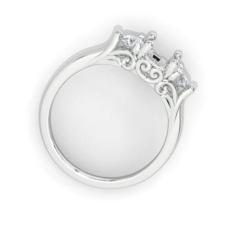Continuum Sterling Silver 8x6 mm Oval Gray Moissanite Engagement Ring Mounting